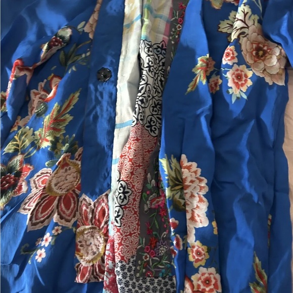 Johnny was short embroidered kimono blazer cardigan shawl xs had a snap to close - Picture 5 of 10